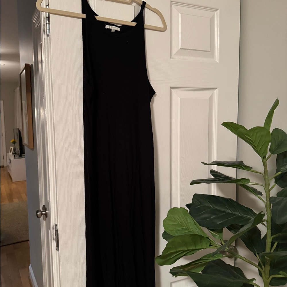 Z Supply Palisades Rib Midi Dress in Black